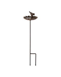 ELM LEAF WITH BIRD BIRDBATH